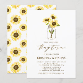 Convites Flores Amarelas no Batismo Mason Jar Summer