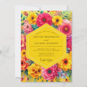 Convites Flores Amarelas Romance Casamento
