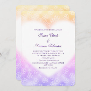 Convites Flores Amarelas Roxas Coração Casamento Dia dos Na