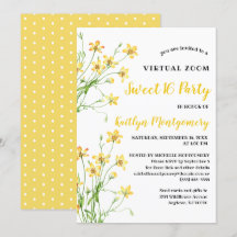 Flores Amarelas Virtual Sweet 16 Festa de aniversá