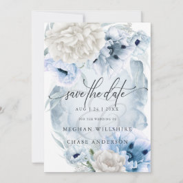 Convites Flores Azuis De Cor Floral Elegante Do País