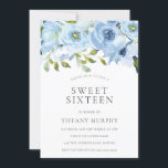 Convites Flores Azuis do Céu Doce 16 Festas de aniversário<br><div class="desc">Sky Blue Flowers Doce 16 Convite de aniversário Ver coleção correspondente em Niche e Nest Store</div>