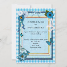 Flores Azuis e Borboletas