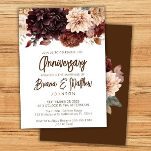 Convites Flores Bege Marrom Floral Casamento Aniversário 