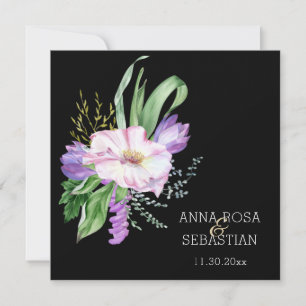 Convites *~*Flores Boho AR15 QR RSVP Casamento