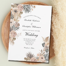 Convites Flores Boho Florais Folhas Botânicas Casamento