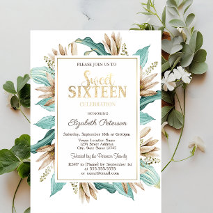 Convites Flores Boho Grass Sweet 16