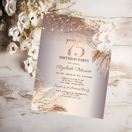 Convites Flores Boho, Luzes de Corda Brilhantes Aniversário