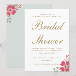 Convites Flores bonito - Chá de panela Verde da Casa da Moe