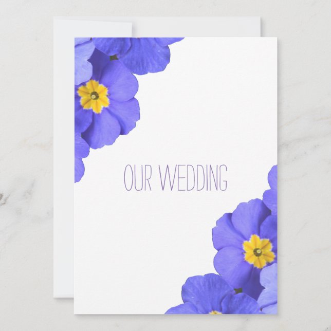 Convites Flores bonito de jardim azul cristãs, religiosas (Verso)