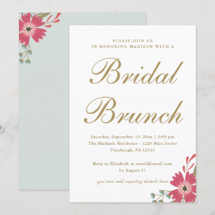 Convites Flores bonito e Brunch Verde