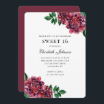 Convites Flores borgonhetas doces 16. 16.º aniversário Flor<br><div class="desc">Entre em contato comigo,  por favor,  se precisar de itens adicionais.</div>