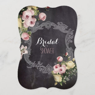 Convites Flores botânicas Chalkboard bridal party