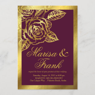 Convites Flores botânicas do vintage de Borgonha da folha