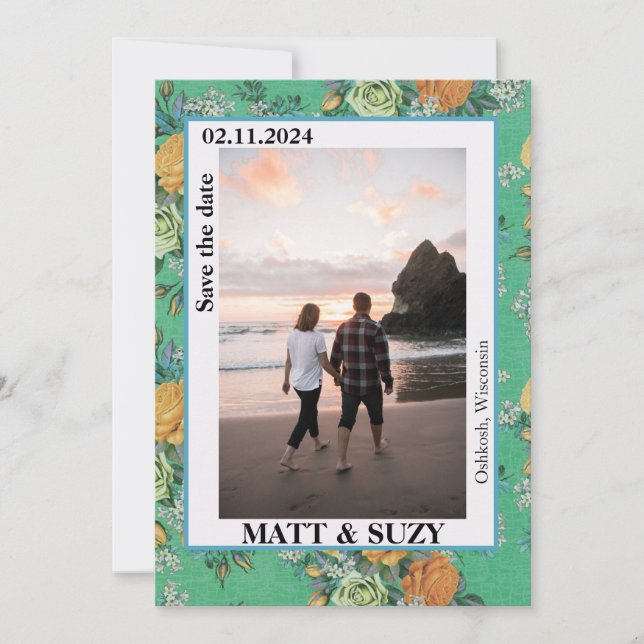 Convites Flores Botânicas Elegantes Boho Chic (Frente)