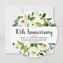 Convites Flores Brancas 10º 15º 20º Aniversário de Casament
