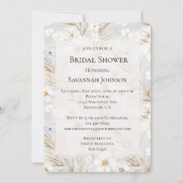 Convites Flores brancas Borboletas Chá de panela de borbole