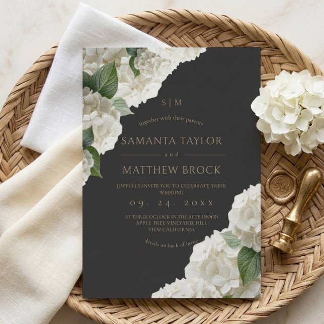 Convites Flores Brancas ⎮Casamento Moderno Tudo em Um (Criador carregado)