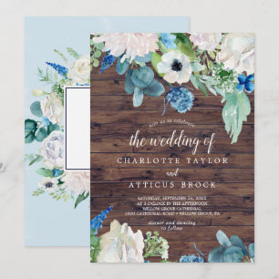 Convites Flores Brancas Clássicas Rustic The Wedof