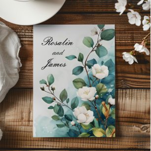 Convites Flores Brancas e Casamento Verde