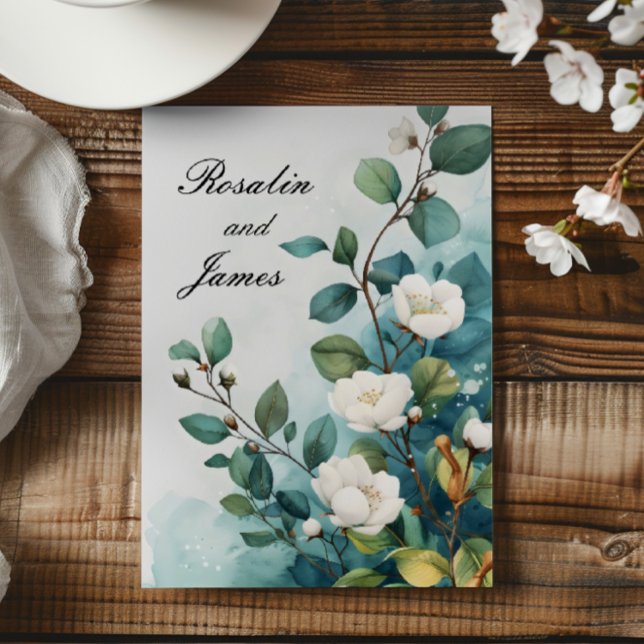 Convites Flores Brancas e Casamento Verde (Criador carregado)