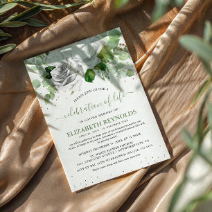 Convites Flores Brancas e Celebração Verde da Vida