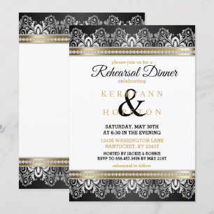 Convites Flores Brancas e Dourada Largura - Janto de Ensaio