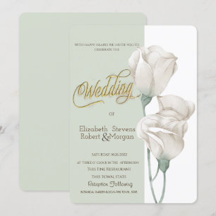Convites Flores Brancas Elegantes Rosas Casamento