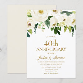 Convites Flores Brancas em Flor 40º Aniversário de Casament