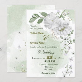 Convites flores brancas folhas verdes casamento