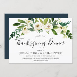 Convites Flores Brancas Janto de Ação de Graças
