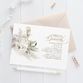 Convites Flores brancas Pampas Grass Greenery Bridal Brunch