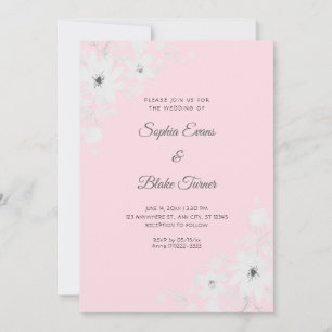 Convites Flores Brancas Românticas Florais Casamento Rosa S