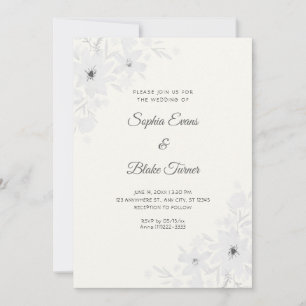 Convites Flores Brancas Românticas Florais Creme Casamento