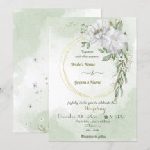 flores brancas, verde-ouro, matrimônio