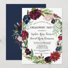 Convites Flores Brilhantes Bragundias Marinhos Casamento Az