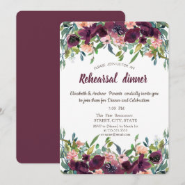 Convites Flores Burgundy Chic Jantar de Ensaios