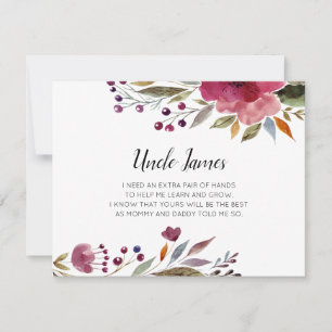 Convites Flores Burgundy Serão Minha Proposta De Padrinho