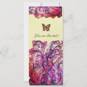 Convites FLORES CAPRICHOSAS vermelho rosa roxo marfim