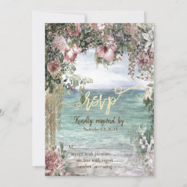 Convites Flores Chic Oceano RSVP