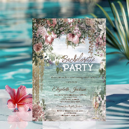 Convites Flores Chic Vidro Oceano Despedida de Solteira