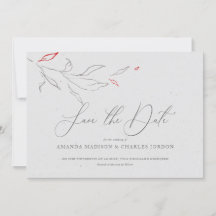 Flores cinza e vermelhas elegantes e simples Salve