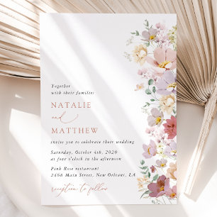 Convites Flores Coloridas, Flores Selvagens, Boho, Casament