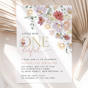 Convites Flores Coloridas, Flores Selvagens, Primeiro Anive