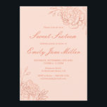 Convites Flores cor-de-rosa cor Rosa Dourado 16<br><div class="desc">Rosa Dourado e cor-de-rosa 16 Convites. design floral elegante com desenhos finos de linhas botânicas de flores e folhas em ouro rosa,  sobre fundo cor-de-rosa. O modelo está preparado para personalizar todo o texto. Por favor,  procure na minha loja itens de coordenação.</div>
