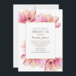 Convites Flores cor-de-rosa Doce 16. Primavera floral 16.º<br><div class="desc">Primavera doce convite de 16 anos com flores cor-de-rosa. Entre em contato comigo,  por favor,  se precisar de itens adicionais.</div>
