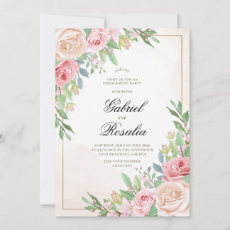 Convites Flores Cor-de-Rosa & Elegância Verdejante Bela Noi