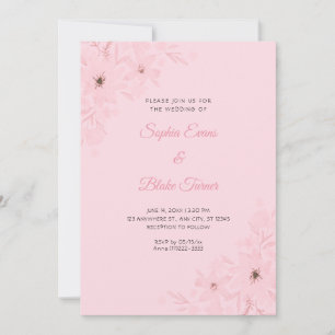 Convites Flores Cor-de-Rosa Românticas Florais Casamento Ro