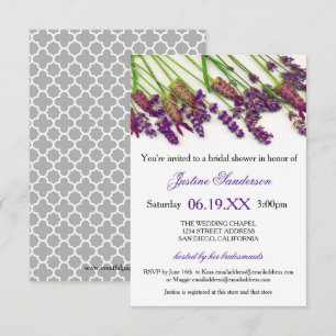 Convites Flores da lavanda - chá de panela 3x5