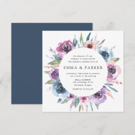 Convites Flores da Meia-Noite | Casamento Floral Roxo e Azu